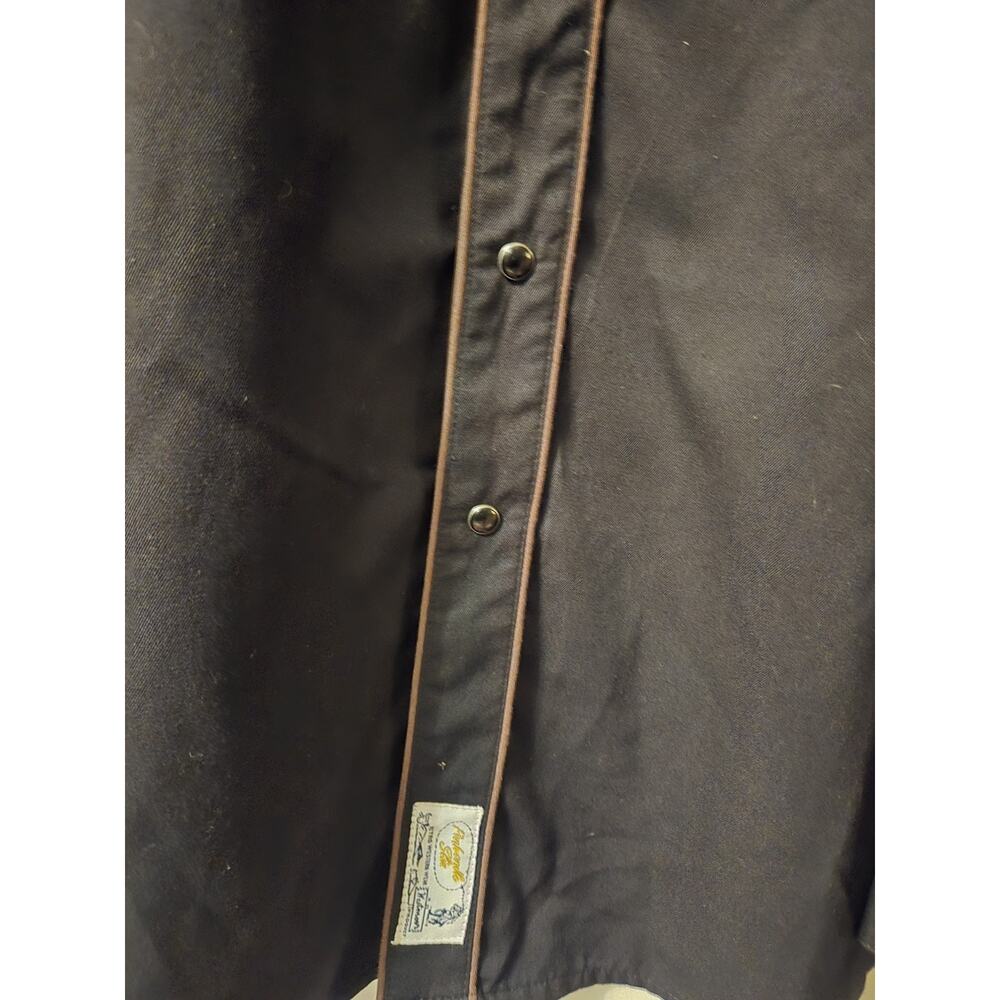 Vintage Panhandle Slim Black Mens XXL Pearl Snap Embroidered Western Shirt Rare - Picture 4 of 10